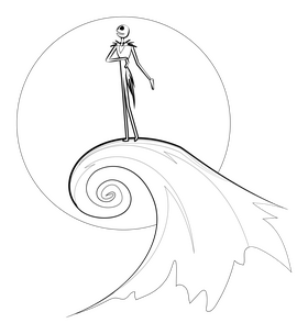 Nightmare before christmas black and white clipart
