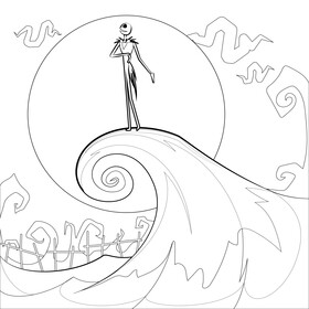 Nightmare before christmas drawing black and white vector