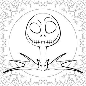 Nightmare before christmas jack drawing black and white vector