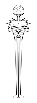 Nightmare before christmas jack drawing black and white clipart