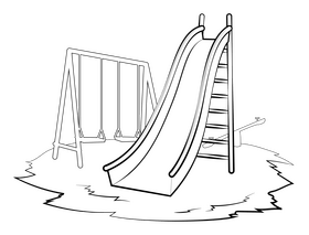 Park drawing black and white clipart