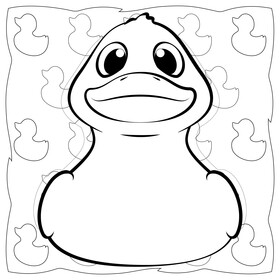 Rubber duck drawing black and white vector