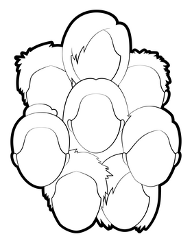 Community drawing black and white clipart