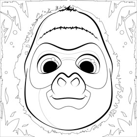 Gorilla drawing black and white vector