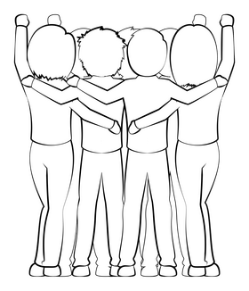 Community black and white clipart