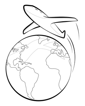 Travel black and white clipart