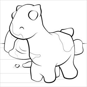 Playdough drawing black and white vector