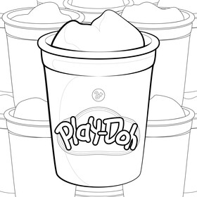 Playdough drawing outline black and white vector