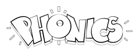 Phonics black and white clipart
