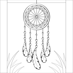 Dreamcatcher drawing drawing black and white vector