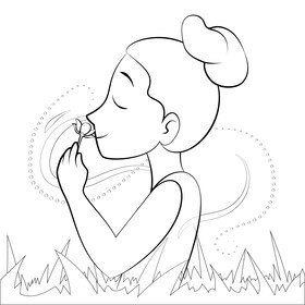 Smell black and white vector