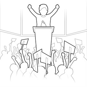 Politics drawing black and white vector