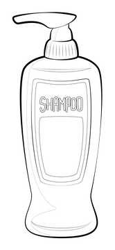 Shampoo black and white clipart
