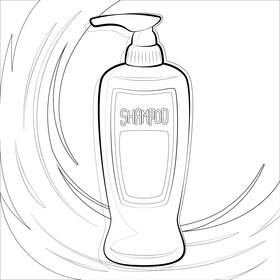 Shampoo drawing black and white vector