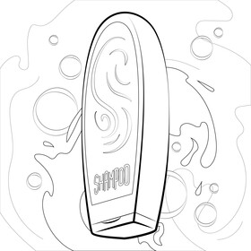 Shampoo drawing black and white vector