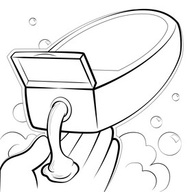 Shampoo drawing black and white vector