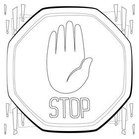 Stop sign black and white vector