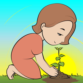 Planting trees vector