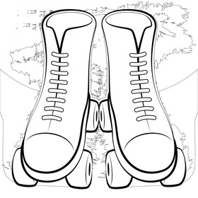 Roller skates drawing black and white vector