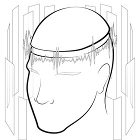 Psychology drawing black and white vector