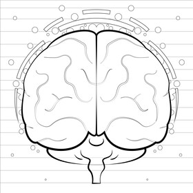 Psychology drawing black and white vector