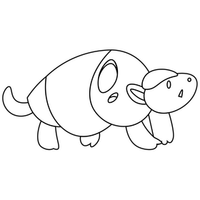 Armadillo suprised black and white clipart