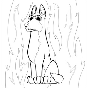Belgian malinois dog drawing black and white vector