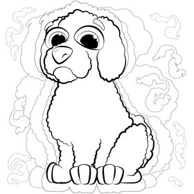Bichon frise dog drawing black and white vector