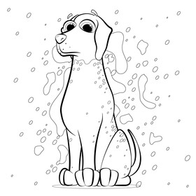 German shorthaired pointer dog drawing black and white vector