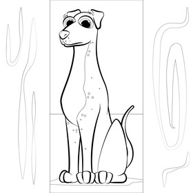 Greyhound dog drawing black and white vector