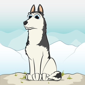 Husky dog vector