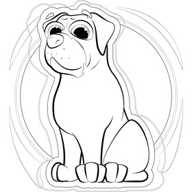 Pug dog drawing black and white vector