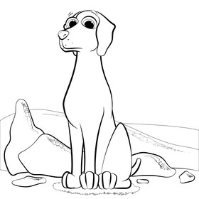 Weimaraner dog drawing black and white vector