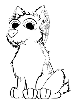 Yorkie dog drawing black and white clipart