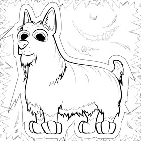 Yorkshire terrier dog drawing black and white vector