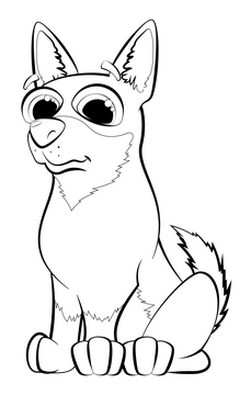 Chihuahua dog drawing black and white clipart