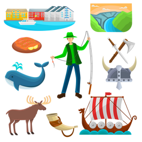 Norway traditional symbols vector