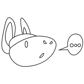 Armadillo thinking black and white clipart