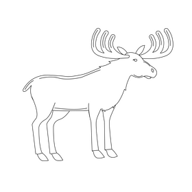 Moose black and white clipart