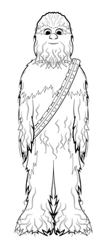 Chewbacca drawing black and white clipart