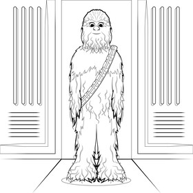 Chewbacca drawing black and white vector