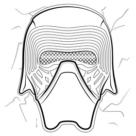 Kylo ren drawing black and white vector