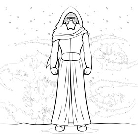 Kylo ren drawing black and white vector