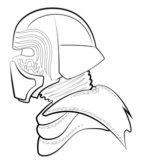 Kylo ren drawing black and white clipart