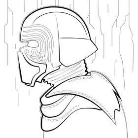 Kylo ren drawing black and white vector