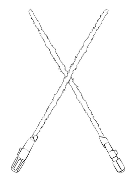 Lightsaber drawing black and white clipart