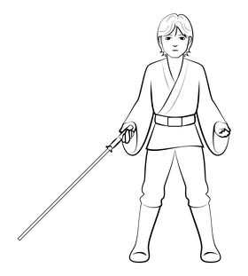 Luke drawing black and white clipart