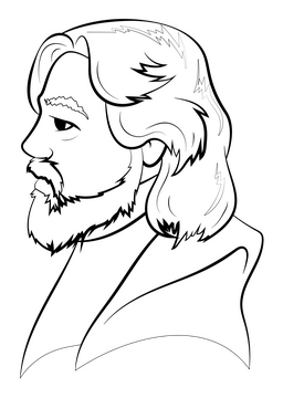 Luke drawing black and white clipart