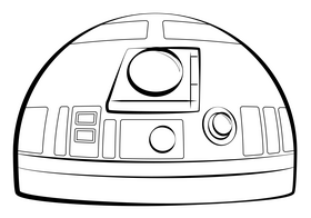 R2d2 drawing black and white clipart