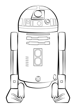 R2d2 drawing black and white clipart